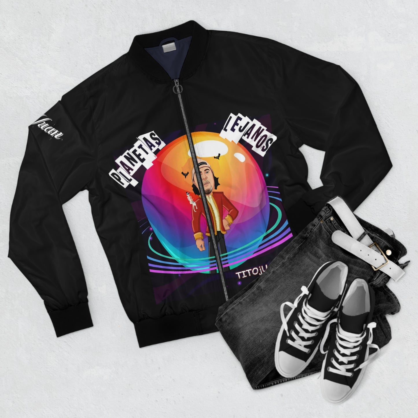 TitoJuan, Planetas Lejanos, Men's Bomber Jacket (AOP)