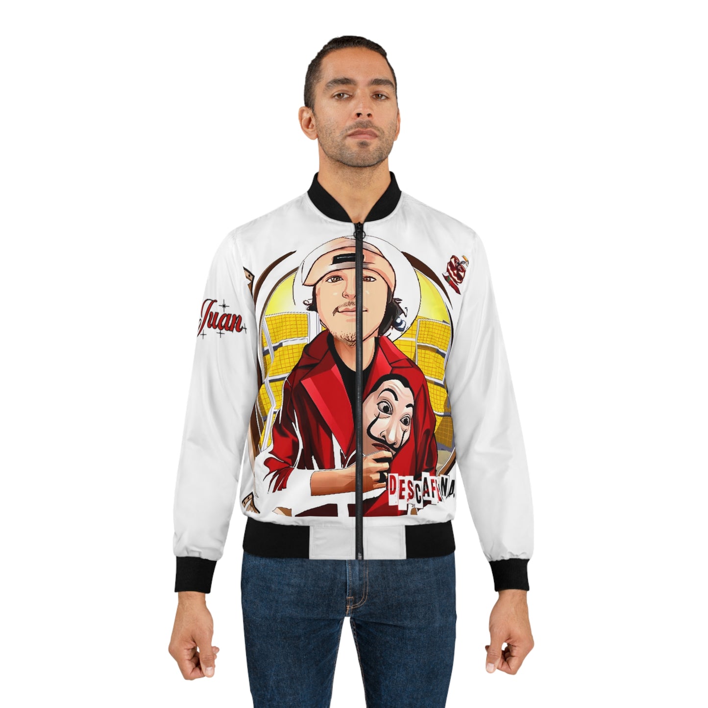 TitoJuan, Descafeinado, Men's Bomber Jacket (AOP)