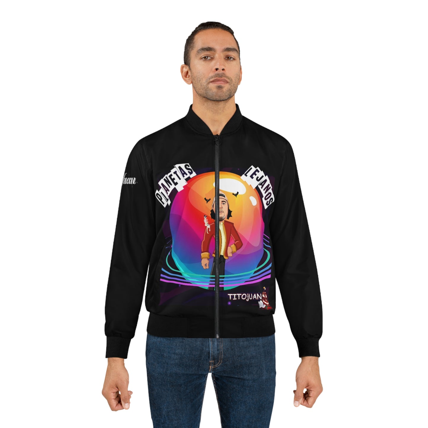 TitoJuan, Planetas Lejanos, Men's Bomber Jacket (AOP) 